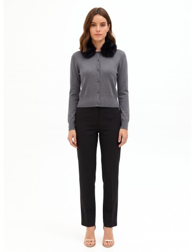Cardigan polo à col en fausse fourrure amovible Rinascimento