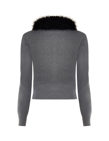 Cardigan polo à col en fausse fourrure amovible Rinascimento