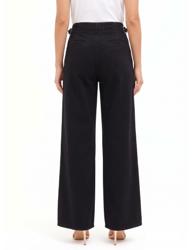 Jean super wide leg à plis avec boucles sur les côtés Rinascimento