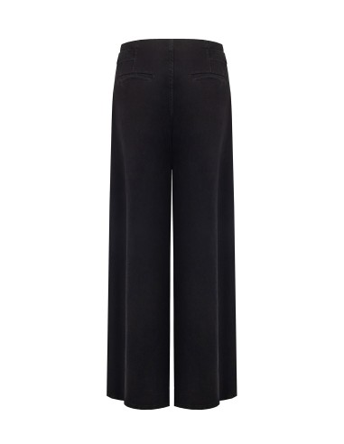 Jean super wide leg à plis avec boucles sur les côtés Rinascimento