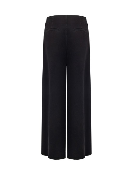 Jean super wide leg à plis avec boucles sur les côtés Rinascimento