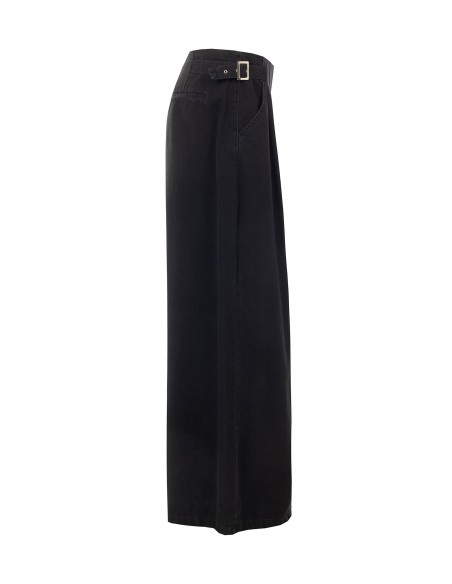 Jean super wide leg à plis avec boucles sur les côtés Rinascimento