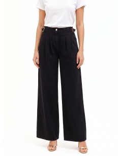 Jean super wide leg à plis avec boucles sur les côtés Rinascimento