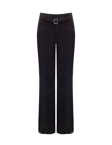 Jean wide leg avec ceinture intégrée et coutures centrales Rinascimento