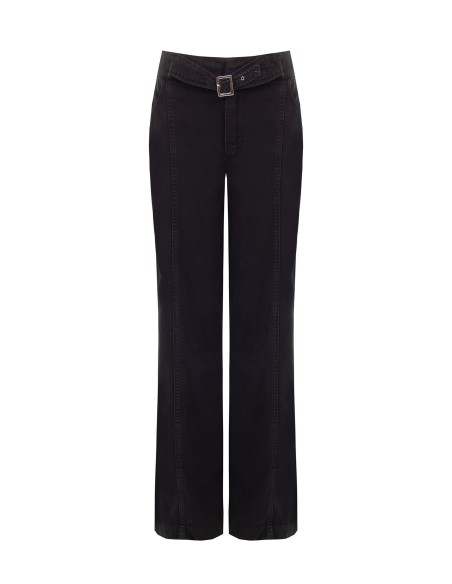 Wide leg-jeans met geïntegreerde tailleband en middennaden van Rinascimento