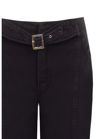 Wide leg-jeans met geïntegreerde tailleband en middennaden van Rinascimento