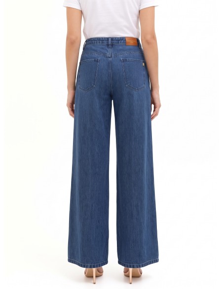 Wide-legjeans met grote plooien van Rinascimento