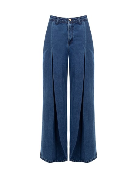Wide-legjeans met grote plooien van Rinascimento