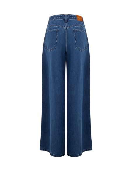 Wide-legjeans met grote plooien van Rinascimento