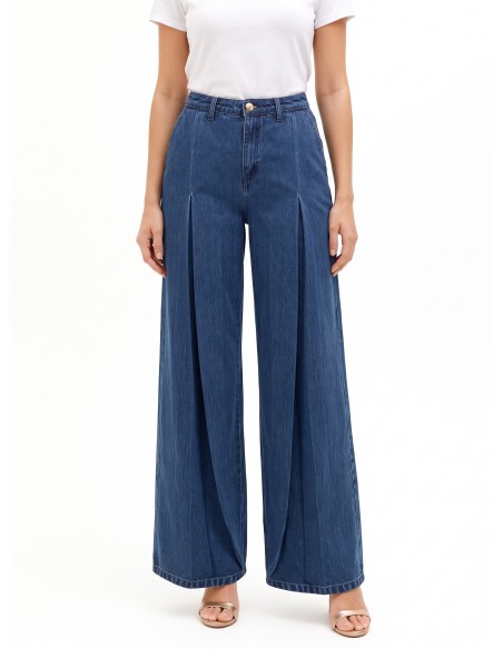 Jean wide leg avec grands plis Rinascimento