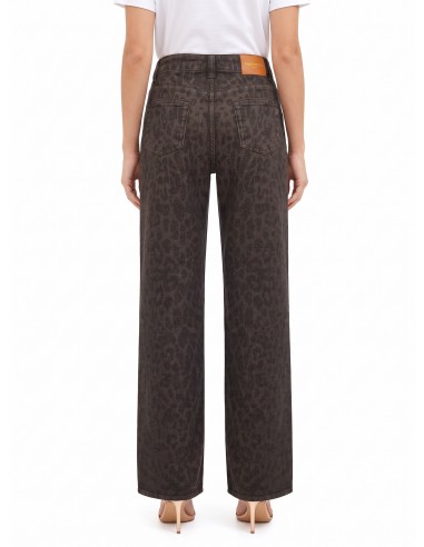 Jean wide leg extensibles et imprimés léopard Rinascimento