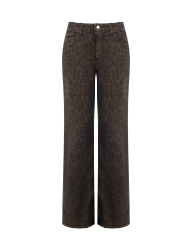 Jean wide leg extensibles et imprimés léopard Rinascimento