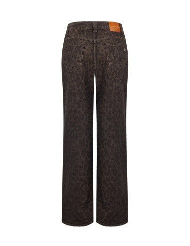 Jean wide leg extensibles et imprimés léopard Rinascimento