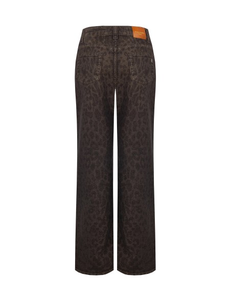 Wide leg-jeans met stretch en vlekken Rinascimento