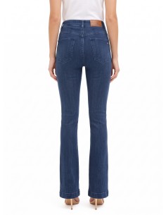 Stretch skinny jeans met uitlopende pijpen en ritsen aan de voorkant van Rinascimento 2