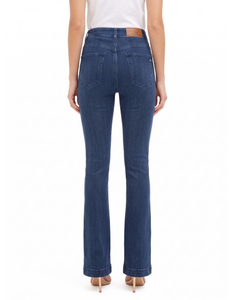 Jean skinny évasé extensible avec zips frontaux Rinascimento