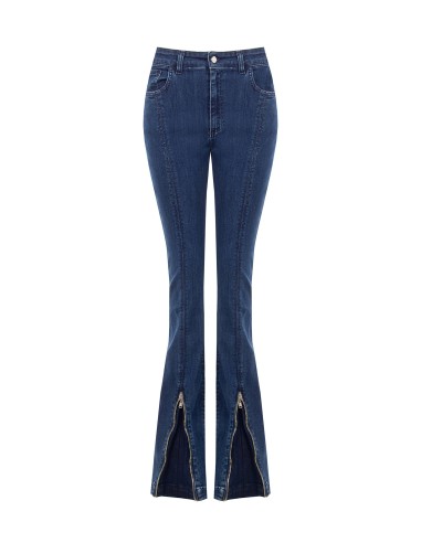 Jean skinny évasé extensible avec zips frontaux Rinascimento