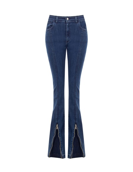 Jean skinny évasé extensible avec zips frontaux Rinascimento