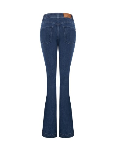 Stretch skinny jeans met uitlopende pijpen en ritsen aan de voorkant van Rinascimento