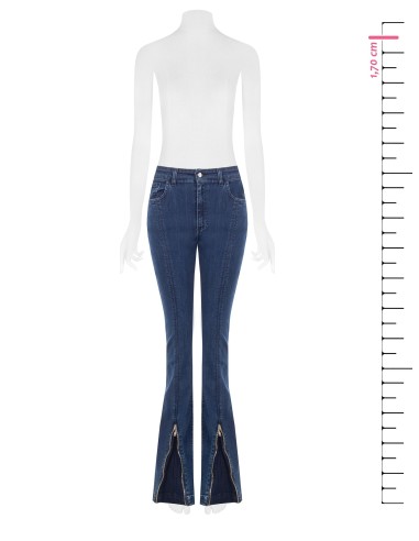 Jean skinny évasé extensible avec zips frontaux Rinascimento