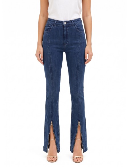 Jean skinny évasé extensible avec zips frontaux Rinascimento