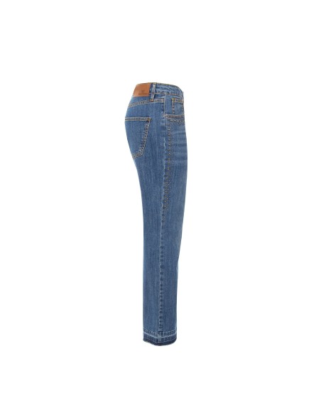Stretch flare jeans met studs en uitgerafelde zoom Rinascimento