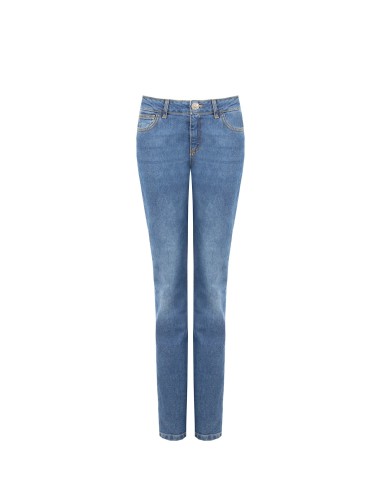 Straight jeans met stretch, medium wash, Rinascimento