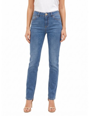 Straight jeans met stretch, medium wash, Rinascimento