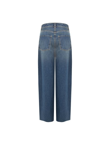 Wide-legjeans met studs en kristallen aan de zijkanten van Rinascimento