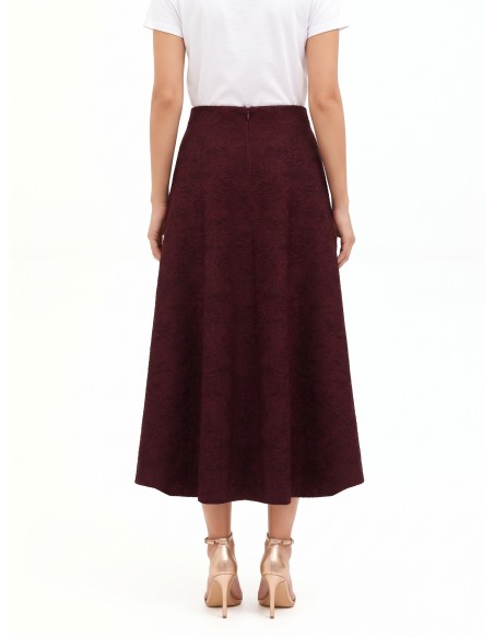 Jupe longue évasée en jacquard gaufré avec lurex Rinascimento