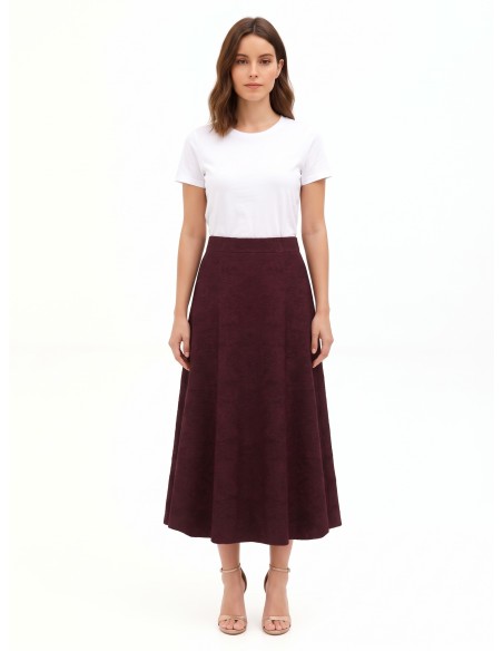 Jupe longue évasée en jacquard gaufré avec lurex Rinascimento