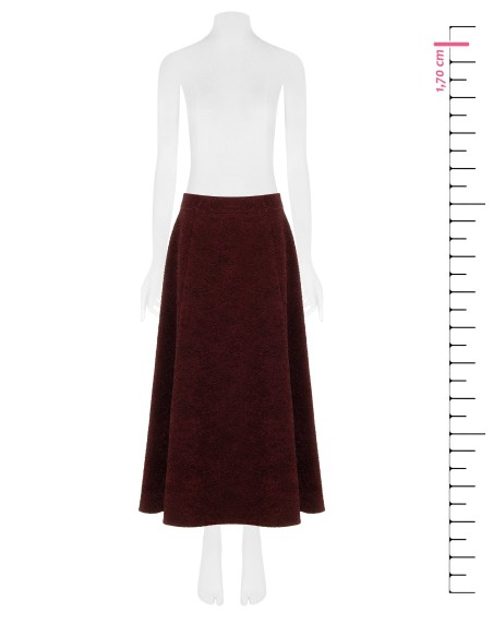 Jupe longue évasée en jacquard gaufré avec lurex Rinascimento