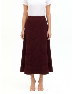 Jupe longue évasée en jacquard gaufré avec lurex Rinascimento