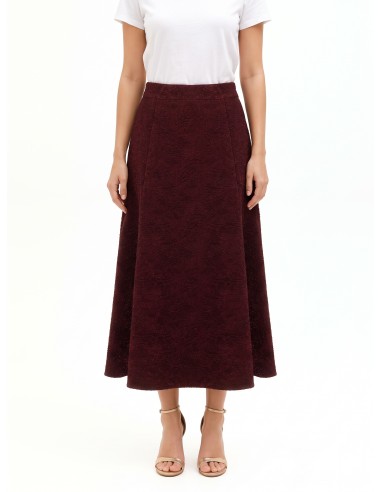 Jupe longue évasée en jacquard gaufré avec lurex Rinascimento