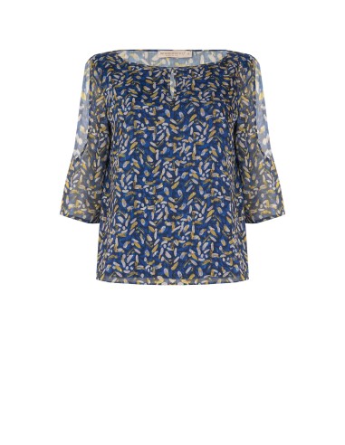 Blouse fluide Curvy en georgette avec décolleté goutte d’eau, épaules dénudées et détails en lurex Rinascimento Curvy