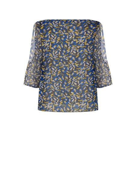 Blouse fluide Curvy en georgette avec décolleté goutte d’eau, épaules dénudées et détails en lurex Rinascimento Curvy