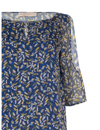 Blouse fluide Curvy en georgette avec décolleté goutte d’eau, épaules dénudées et détails en lurex Rinascimento Curvy