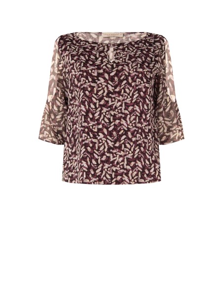 Blouse fluide Curvy en georgette avec décolleté goutte d’eau, épaules dénudées et détails en lurex Rinascimento Curvy