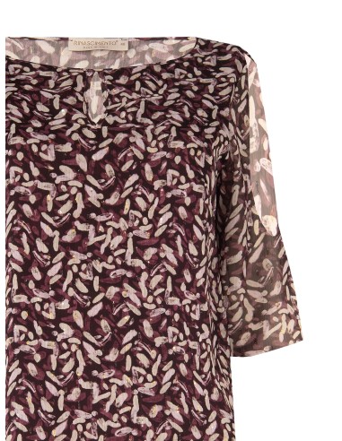 Blouse fluide Curvy en georgette avec décolleté goutte d’eau, épaules dénudées et détails en lurex Rinascimento Curvy