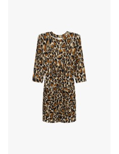 Robe courte à imprimé animalier avec fronces Dixie