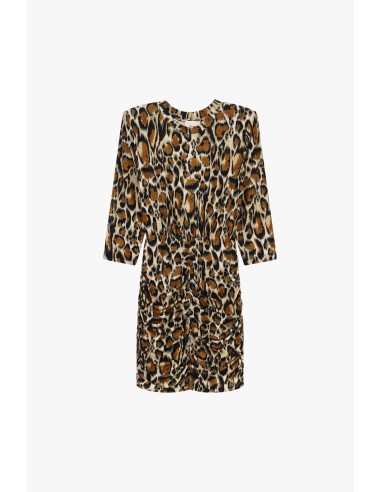 Robe courte à imprimé animalier avec fronces Dixie