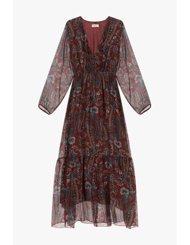Robe longue à imprimé cachemire avec manches amples Dixie