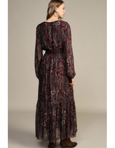 Robe longue à imprimé cachemire avec manches amples Dixie