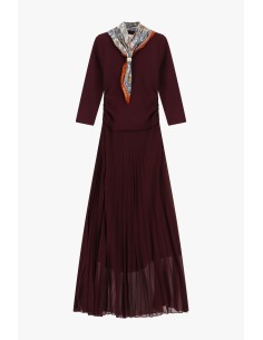 Robe longue avec jupe plissée et foulard imprimé Dixie 2