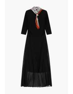 Robe longue avec jupe plissée et foulard imprimé Dixie