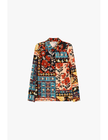 Chemisier à motif floral avec col classique Dixie