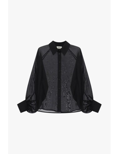 Uitlopende blouse met wijde mouwen en transparante details Dixie