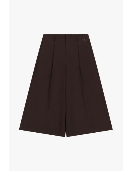 Dixie shorts met hoge taille, plooien en riemlussen