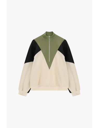 Sweatshirt zonder capuchon met rits en geometrische details Dixie
