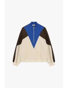 Sweat zippé sans capuche avec détails géométriques Dixie
